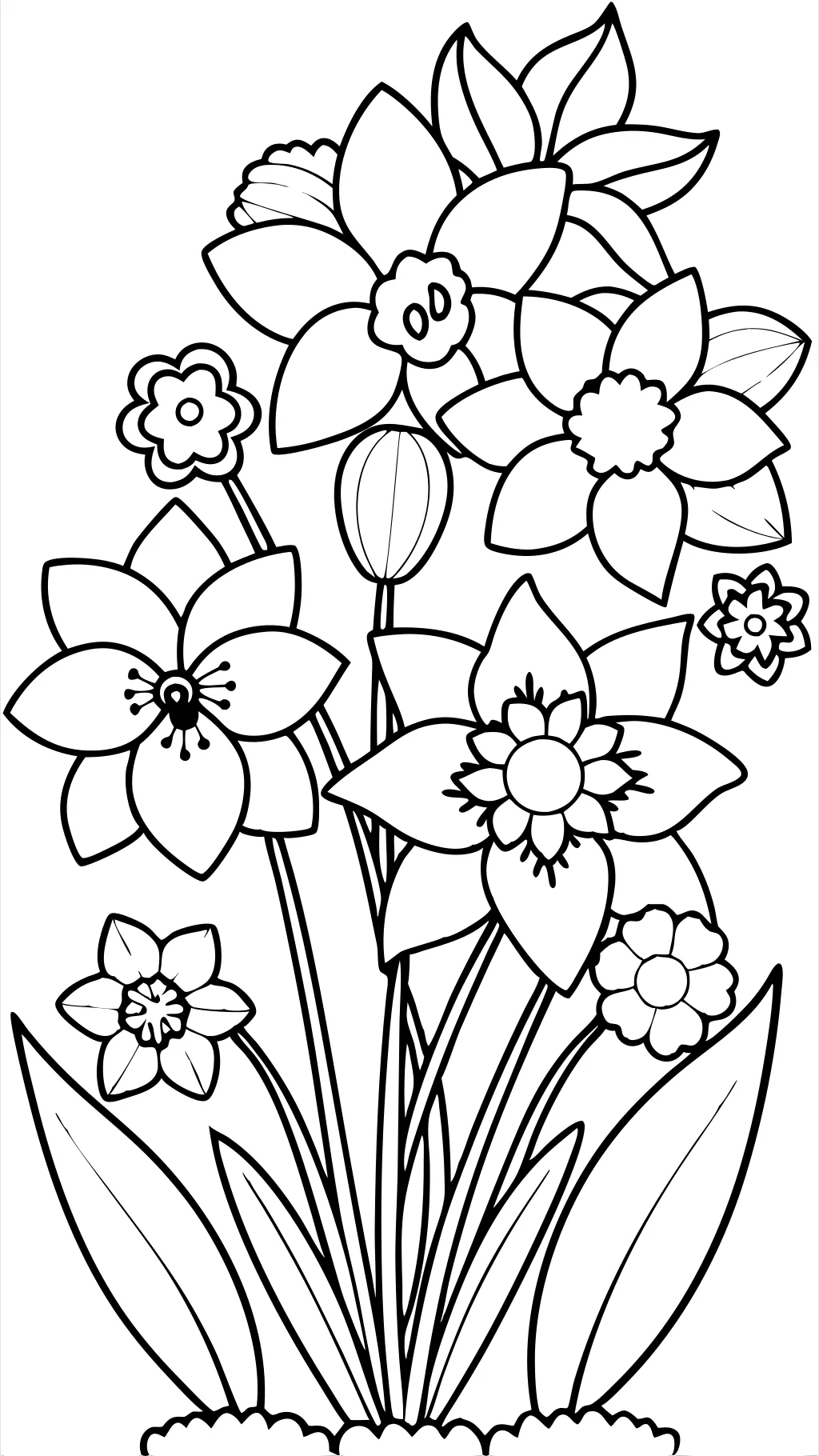 coloring pages spring flowers